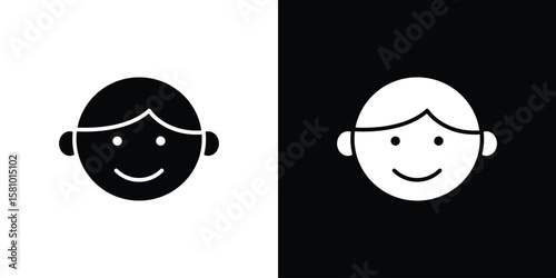 Child face icon symbol. Simple, flat design for web and mobile app