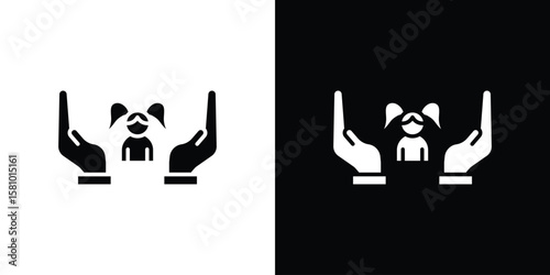 Child custody icon symbol. Simple, flat design for web and mobile app