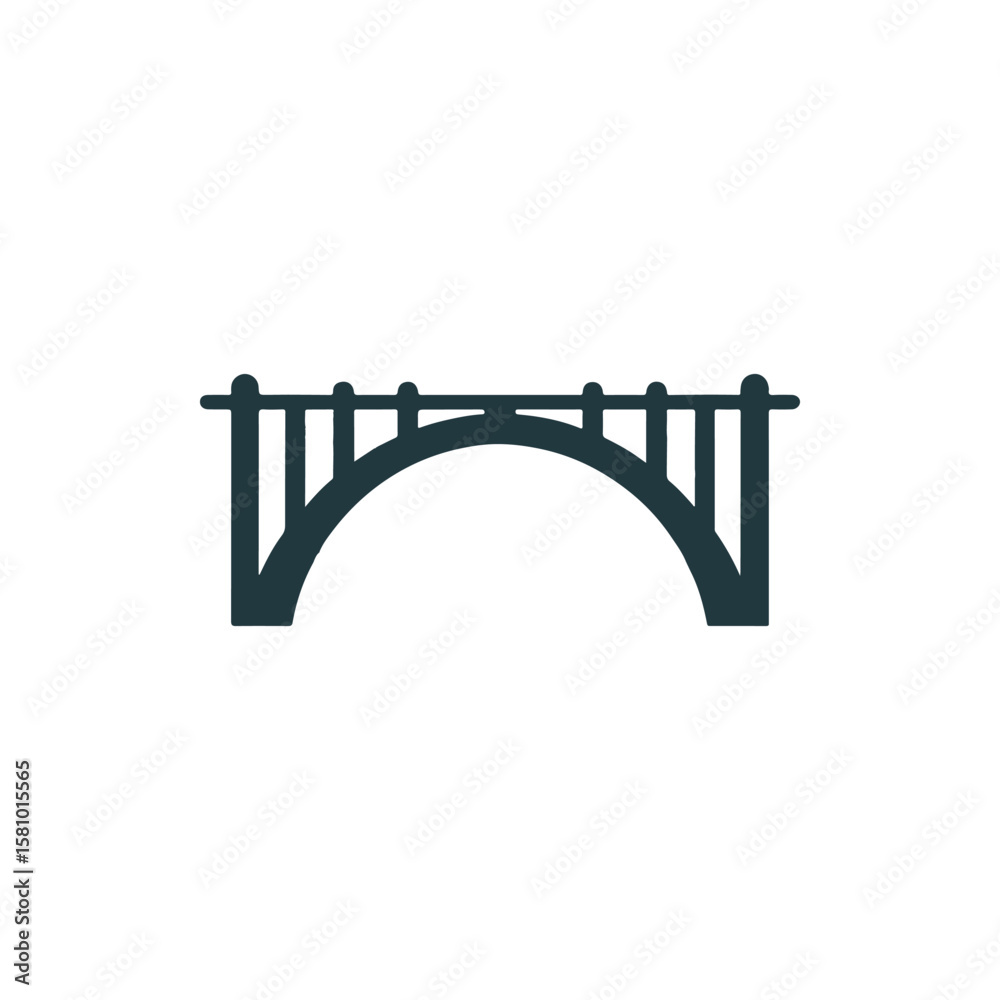 Obraz premium A serene view of a classic arch bridge spanning a calm river, surrounded by lush greenery