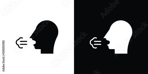 Breath icon symbol. Simple, flat design for web and mobile app