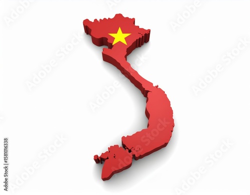 Vietnam, 3d country, on a white background