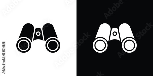 Binoculars icon symbol. Simple, flat design for web and mobile app