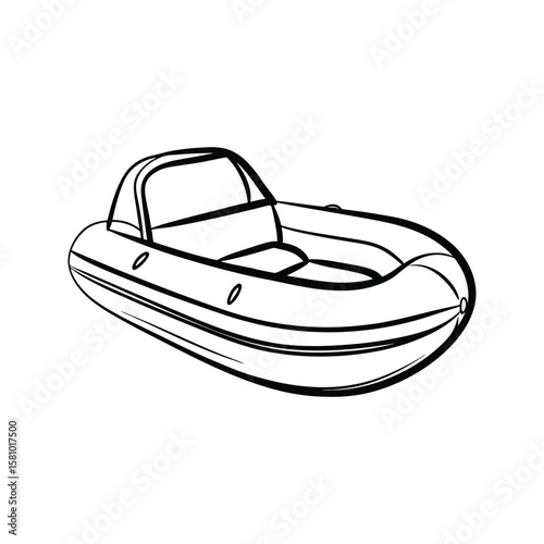 Inflatable boat with canopy and seats dinghy vessel