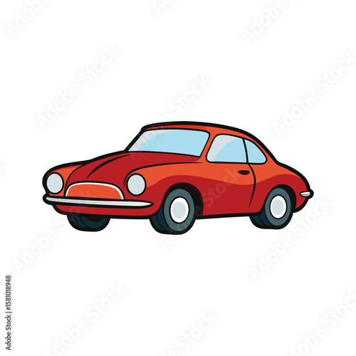 Red classic coupe automobile illustration vector