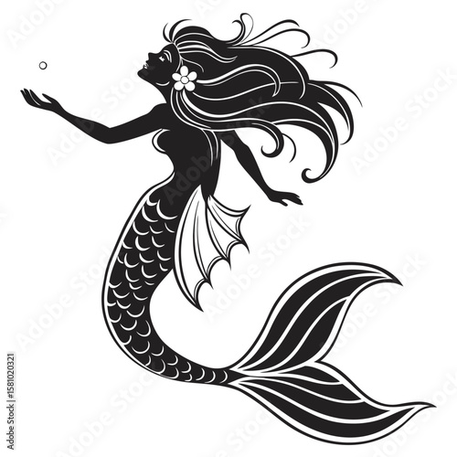 Realistic Mermaid Illustration Detailed Mythical Creature Design for Fantasy Art