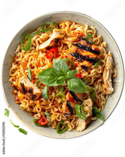 Grilled Chicken Noodles Asian Cuisine Delicious Meal