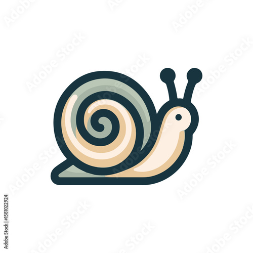 A whimsical illustration of a snail crawling slowly on a plain background, symbolizing patience