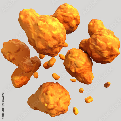 Brown, healthy peanuts isolated on a white background make a delicious snack