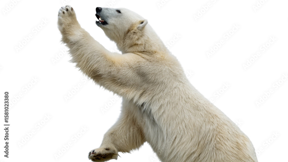 Fototapeta premium Polar bears, isolated transparent background