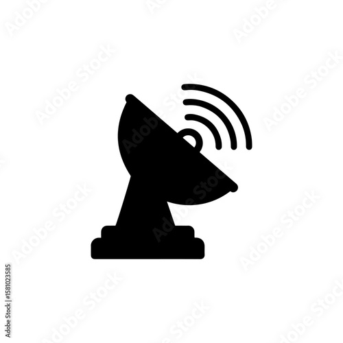 Satellite Dish Icon silhouette icon vector flat design.