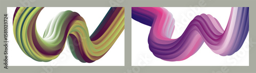 Abstract volumetric background. Cords. set of two illustrations. Toothpaste in a tube. Minimalism. Creative modern background. Cover design, wallpaper, background. eps vector.