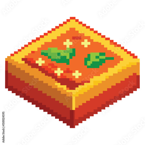A square Sicilian style pizza with thick tomato sauce and rich cheese, a hearty slice.