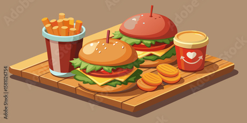 Salmon sandwiches with vegetables and cheese, a healthy fast food meal