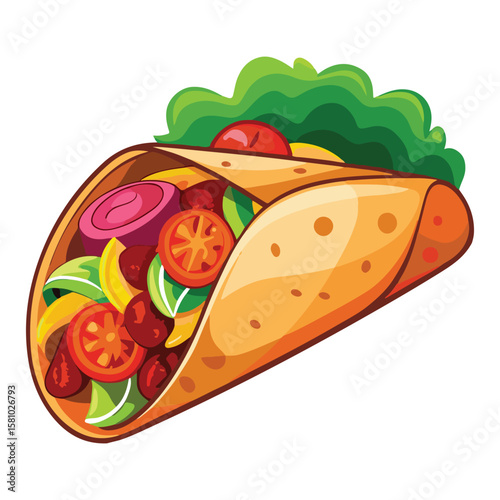 Burrito cartoon vector illustration