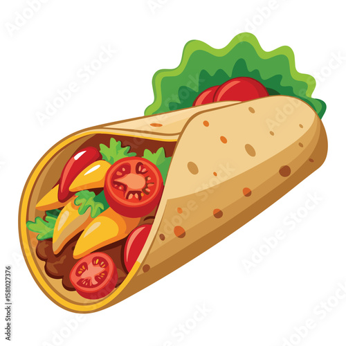 Burrito cartoon vector illustration