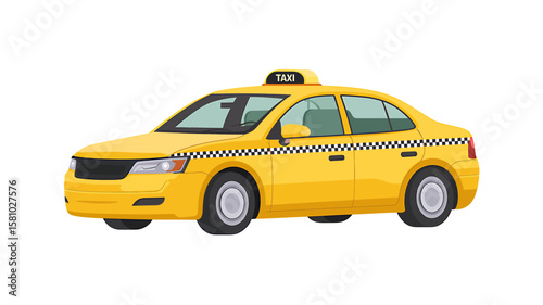 Vibrant Yellow Taxi Cab A 3D-Rendered Illustration of City Transportation