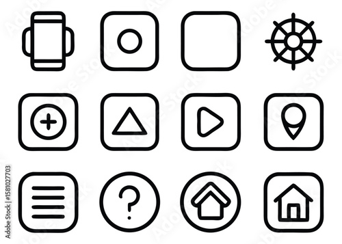 Outline Digital Detox Icons