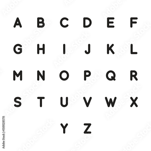 English alphabet letter vector, Font design with English alphabets icon