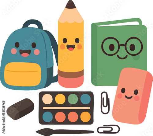 Funny cartoon animal icon set with colorful vector illustrations and playful design elements