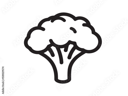 Natural Broccoli Line Art Icon in Clean Vector  