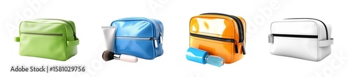Toiletry bag isolated on transparent background.