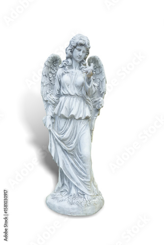 statue of angel isolated on white background. This has clipping path.