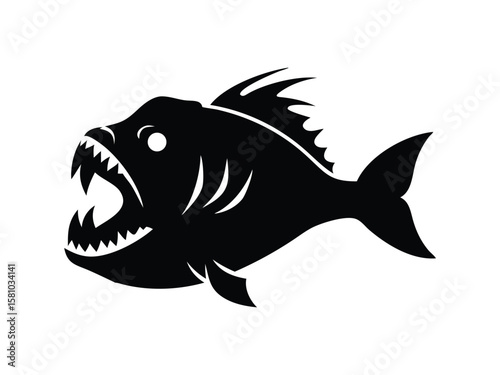 Neon tetra fish vector illustration cartoon, clipart & line art design on white background