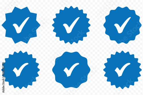 Checkmark icon. Green checkmark vector set. Checked check box sign. Social media and Profile Verified badge icon. Check and Approved, Accept, Instagram verified badge icon. vector illustration. eps 10