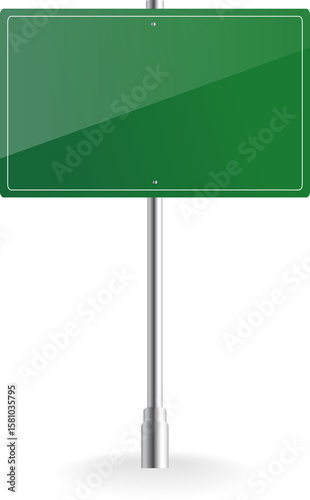 Blank green road sign or Empty traffic PNG illustration