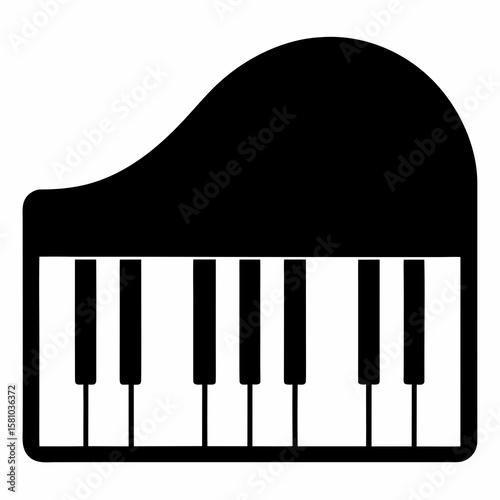 Vector illustration of piano keys showing black and white keys closeup