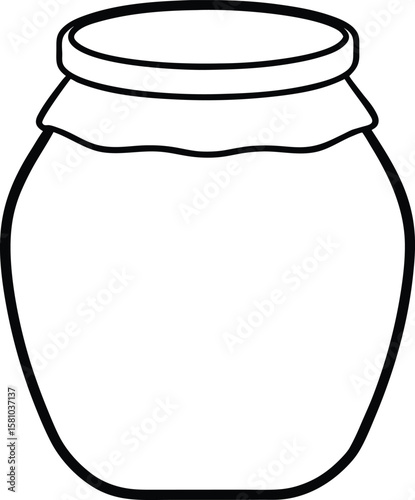 honey jar icon line art vector illustration on transparent background	