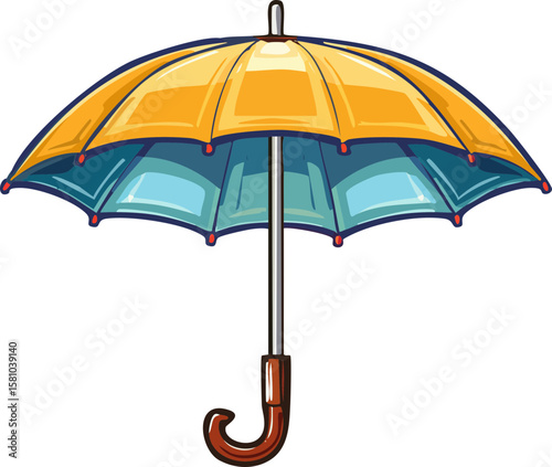 yellow umbrella isolated on white