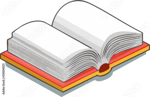 open book on white background