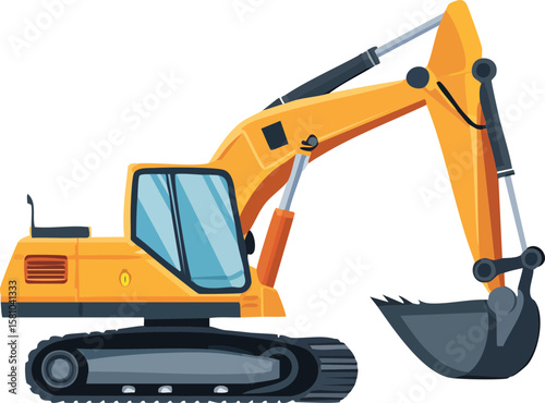excavator on a white background