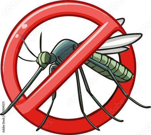 3d render of a forbidden sign not allowed,sivrisinek yasak işareti 