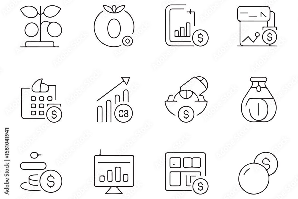 Finance budget icon modern black silhouette vector with transparent background
Finance budget icon modern black silhouette vector with transparent background