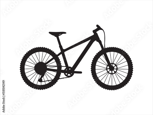 Bicycle vector silhouette illustration on white background 