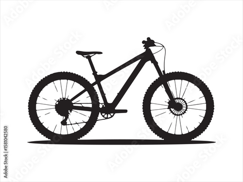 Bicycle vector silhouette illustration on white background 