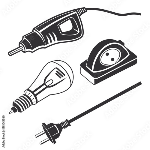 Electrical tools and accessories collection electricity