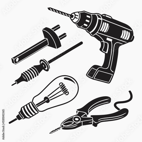 Electric tools and light bulb drill pliers