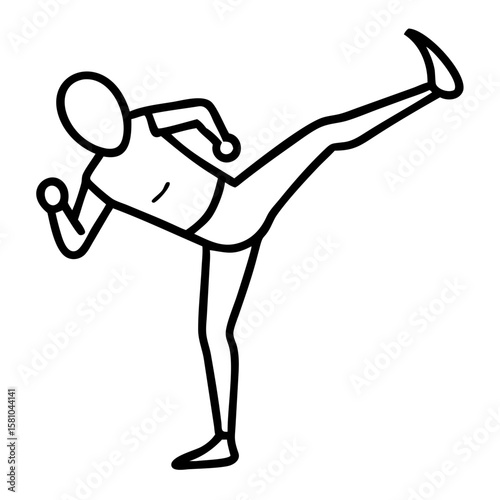 Kickboxer performing a flying knee strike in action  