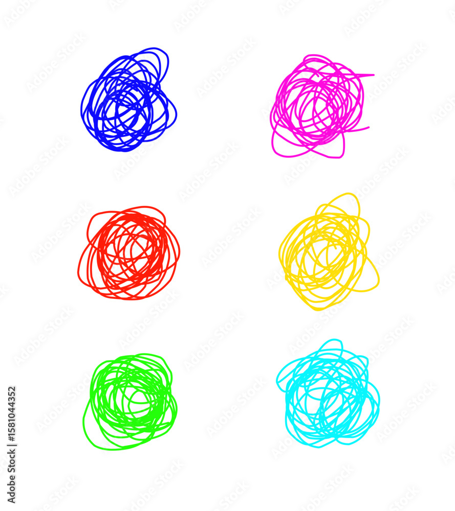 vector illustration of colorful tangled thread 