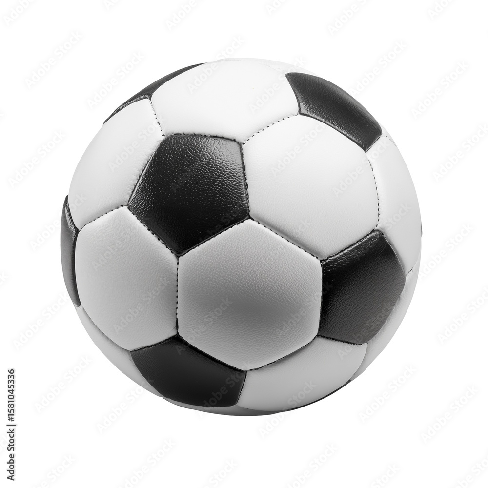 Fototapeta premium Classic black and white soccer ball isolated on white background