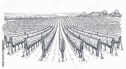 vineyard porcelain decoration design (dark grey)
