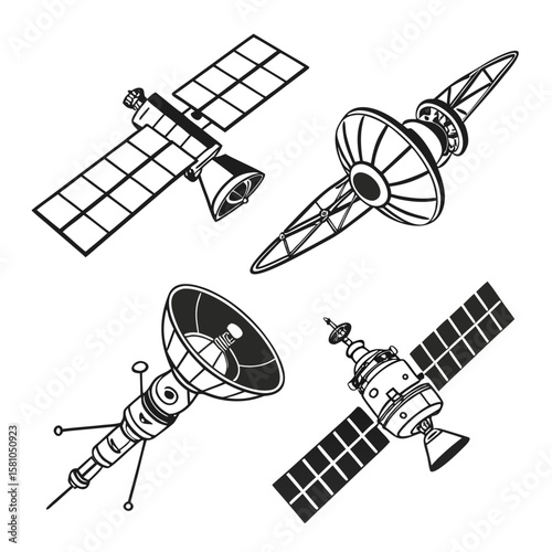Spacecraft satellite and orbital object silhouettes