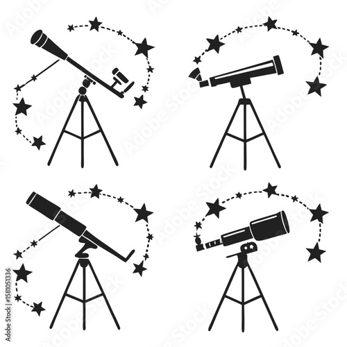 Telescopes and constellations astronomy stargazing