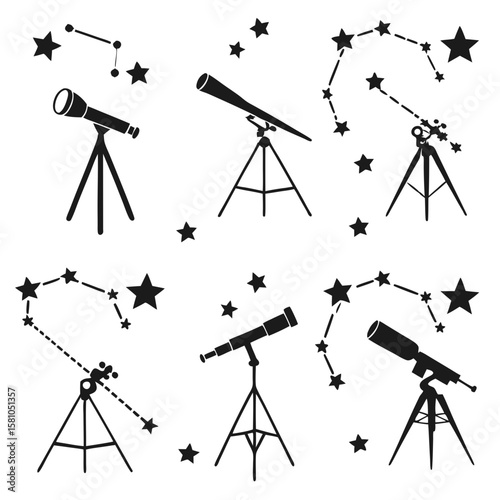 Telescopes and constellations astronomy stargazing