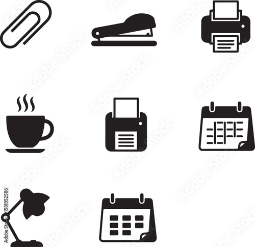 icon set black and white