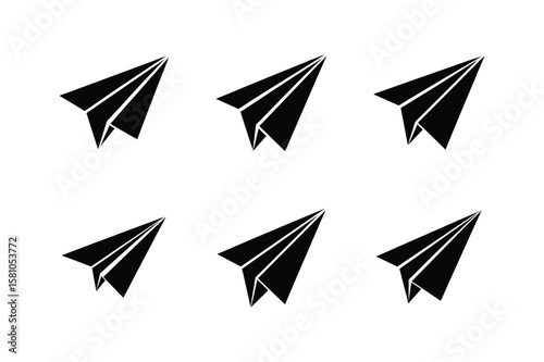 paper plane icon silhouette vector illustration