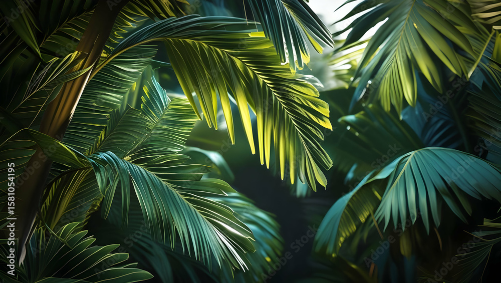 Obraz premium green palm leaves